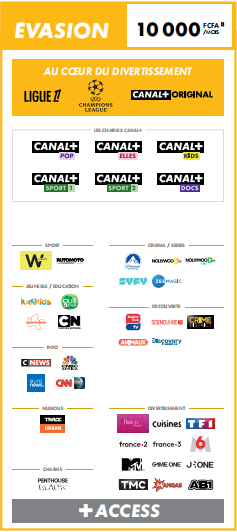CANAL+ ÉVASION – 10 000 FCFA / mois